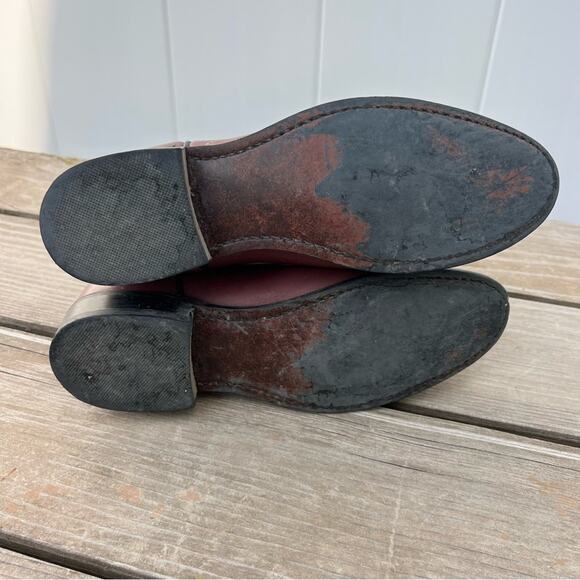 Vintage 80s Acme Boots Burgundy Roper Pull On Cowgirl Boots 7 1/2M - Picture 8 of 8